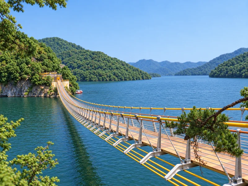 황금빛 출렁다리 사진