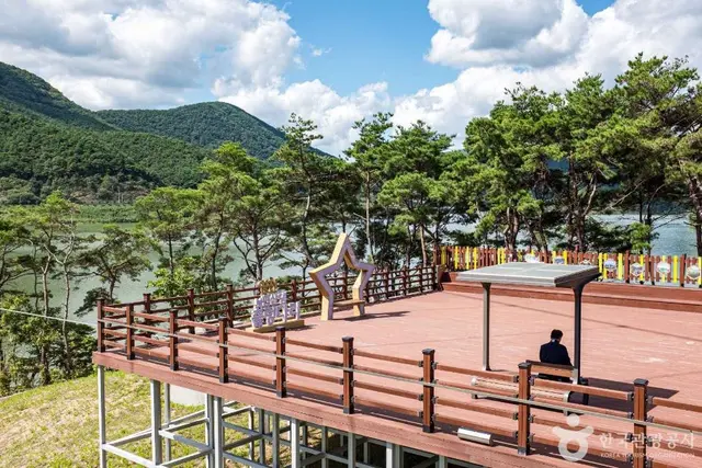 보현산댐 출렁다리 사진