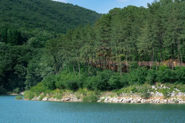 마장호수 출렁다리 사진