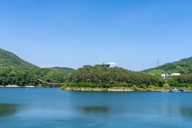 마장호수 출렁다리 사진